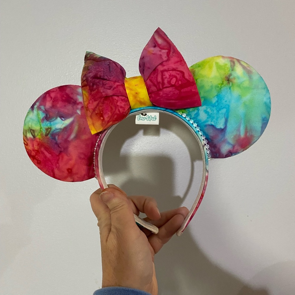 Colorful Tie-Dye Minnie Mouse Ears Headband